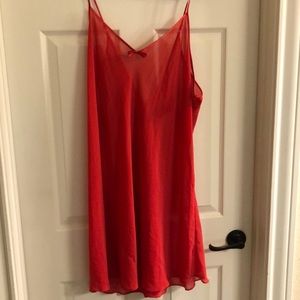 Red chemise with bows